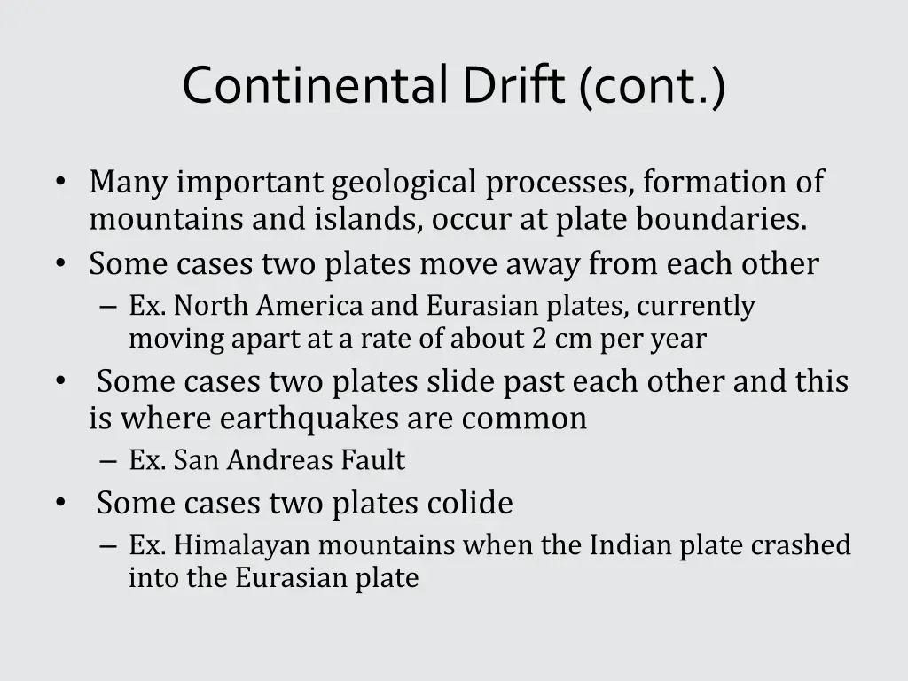 continental drift cont