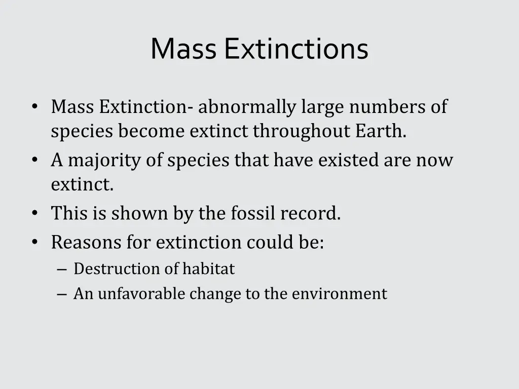 mass extinctions