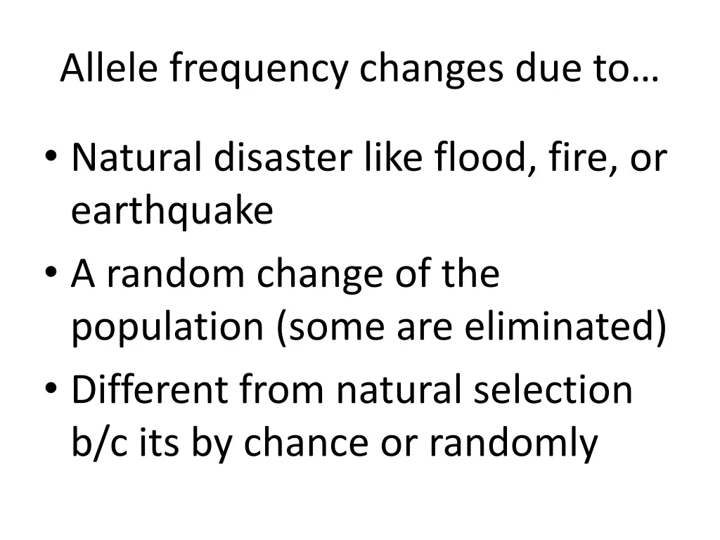 allele frequency changes due to