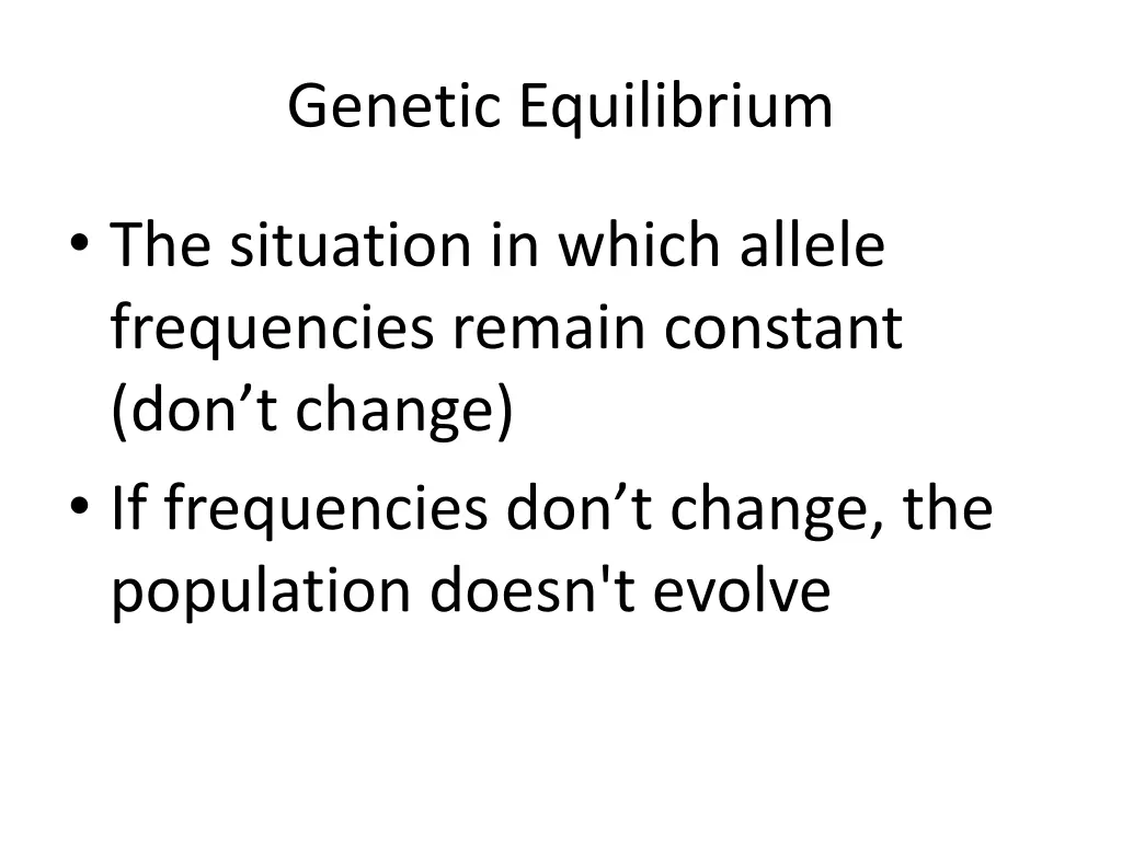 genetic equilibrium