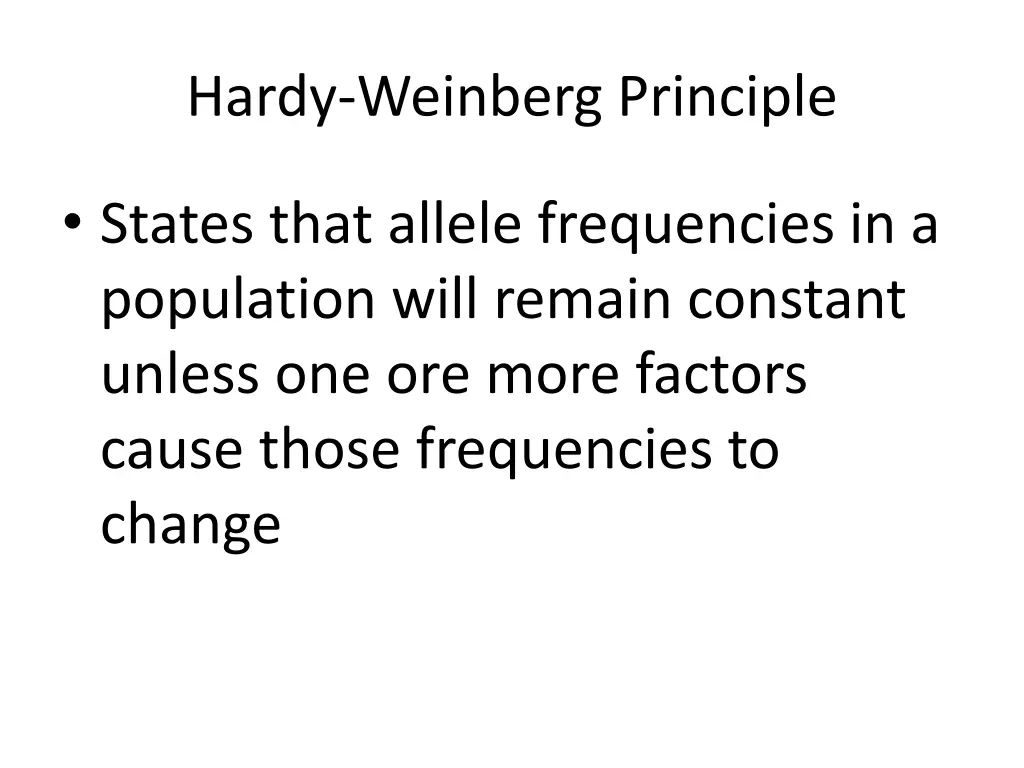 hardy weinberg principle