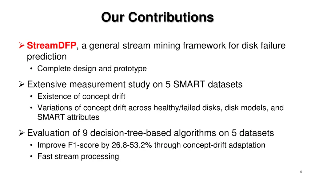 our contributions