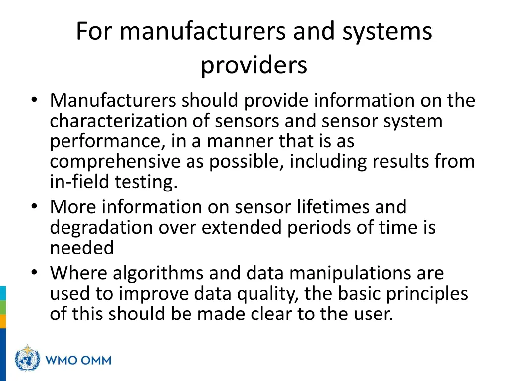 for manufacturers and systems providers