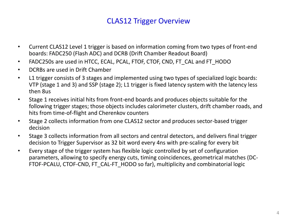 clas12 trigger overview