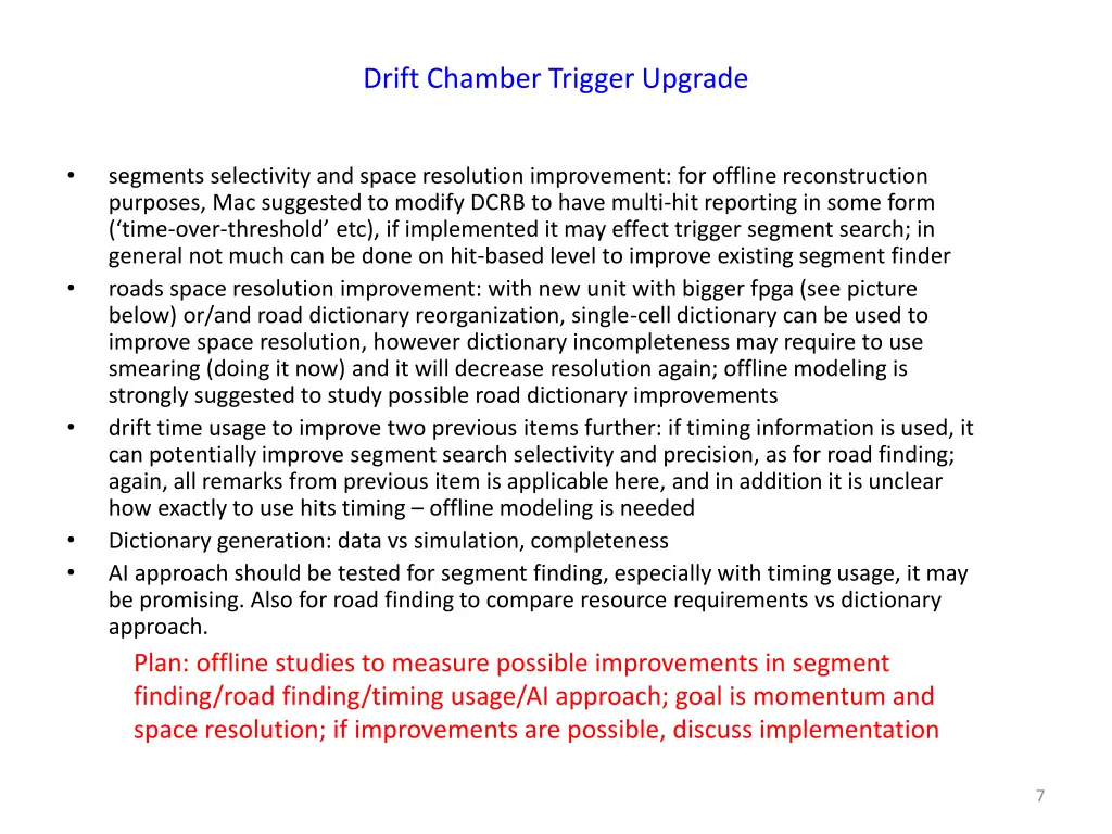 drift chamber trigger upgrade