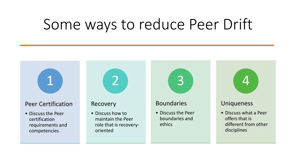 some ways to reduce peer drift