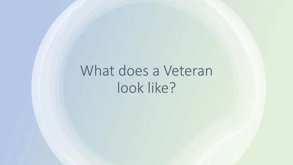 what does a veteran look like