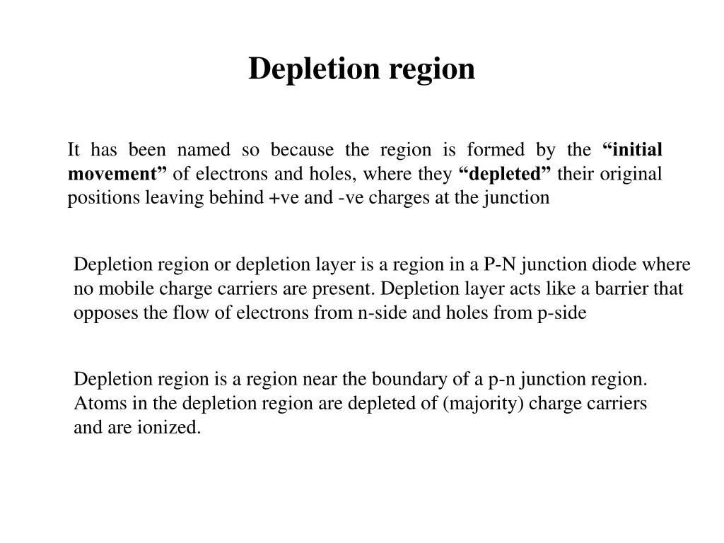 depletion region