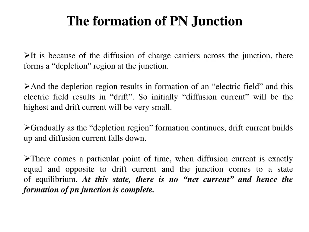 the formation of pn junction