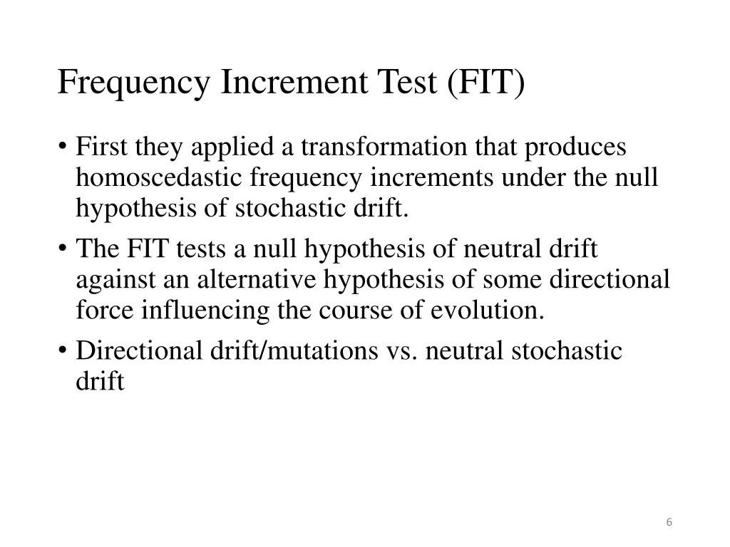 frequency increment test fit