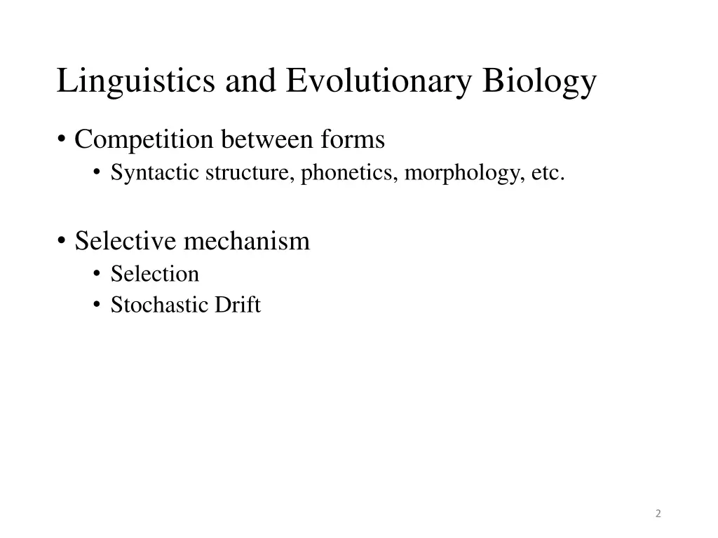 linguistics and evolutionary biology