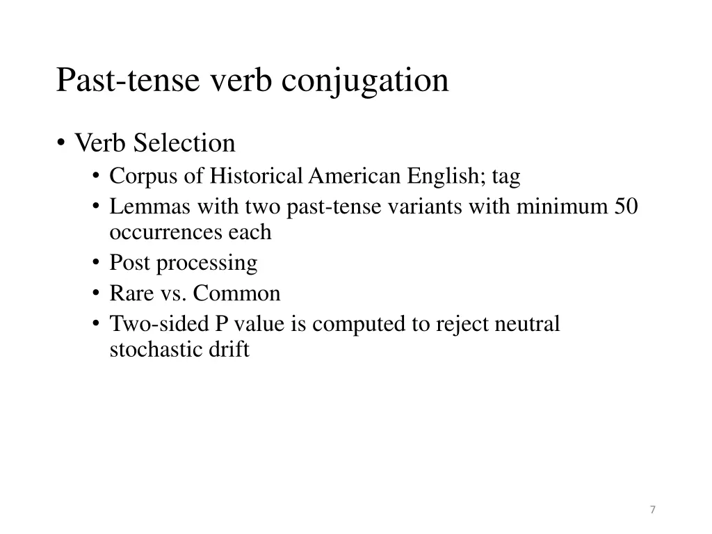 past tense verb conjugation