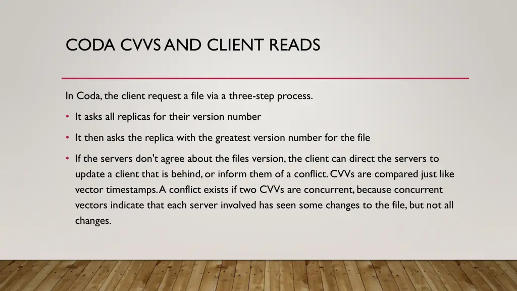 coda cvvs and client reads