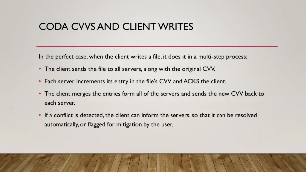 coda cvvsand client writes