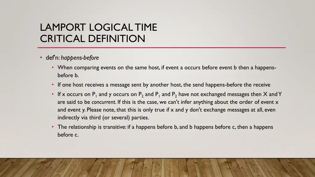 lamport logical time critical definition