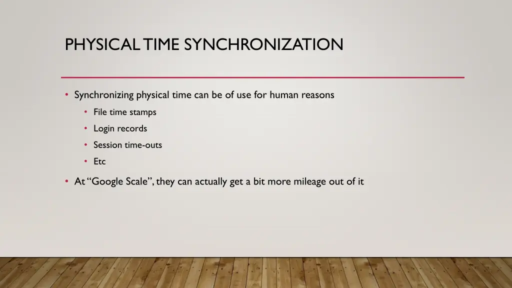 physical time synchronization