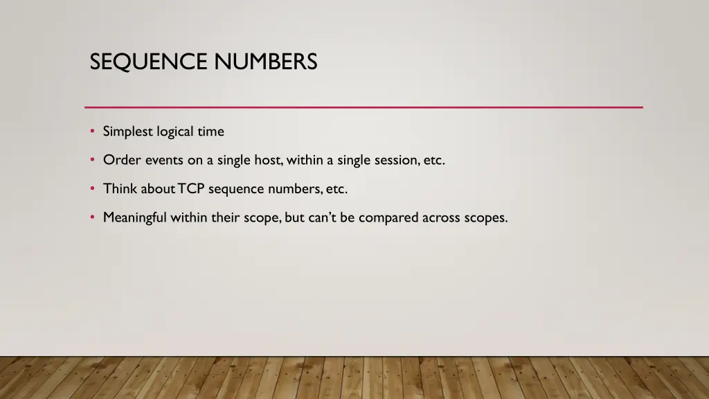 sequence numbers