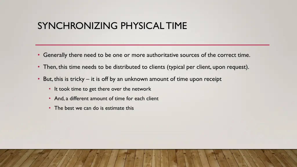 synchronizing physical time