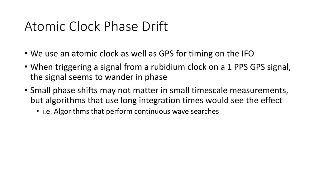 atomic clock phase drift