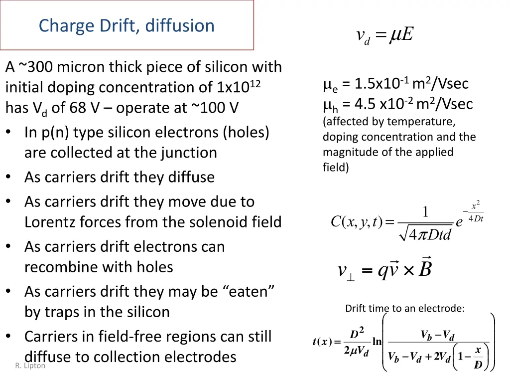 charge drift diffusion