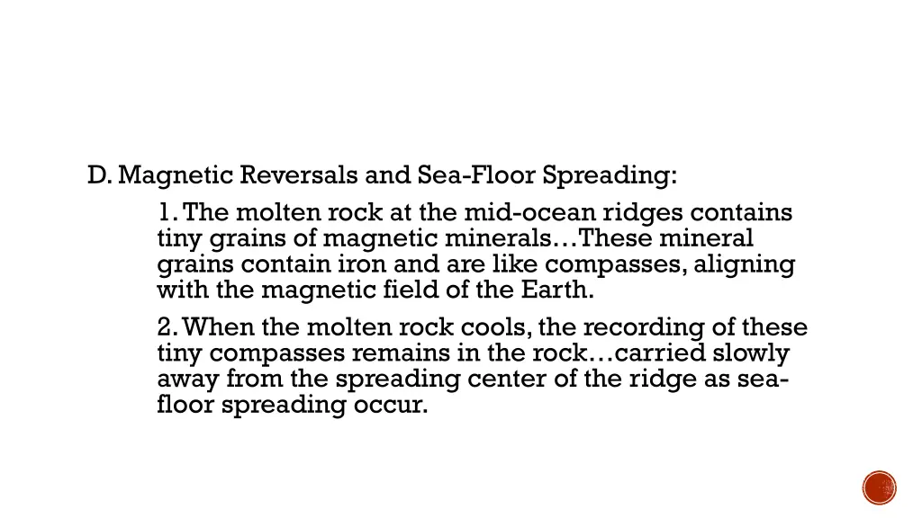 d magnetic reversals and sea floor spreading