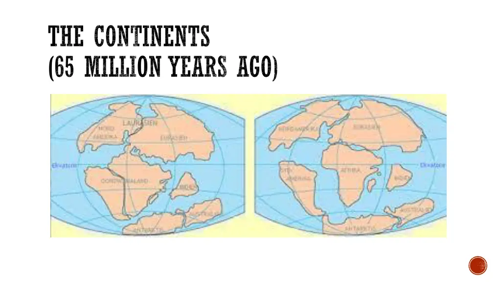 the continents 65 million years ago