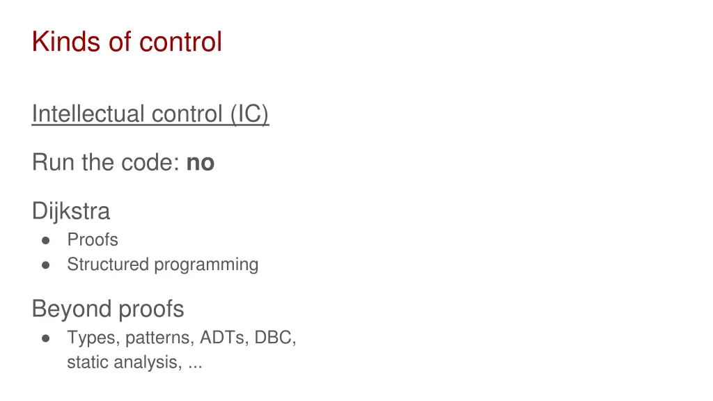 kinds of control