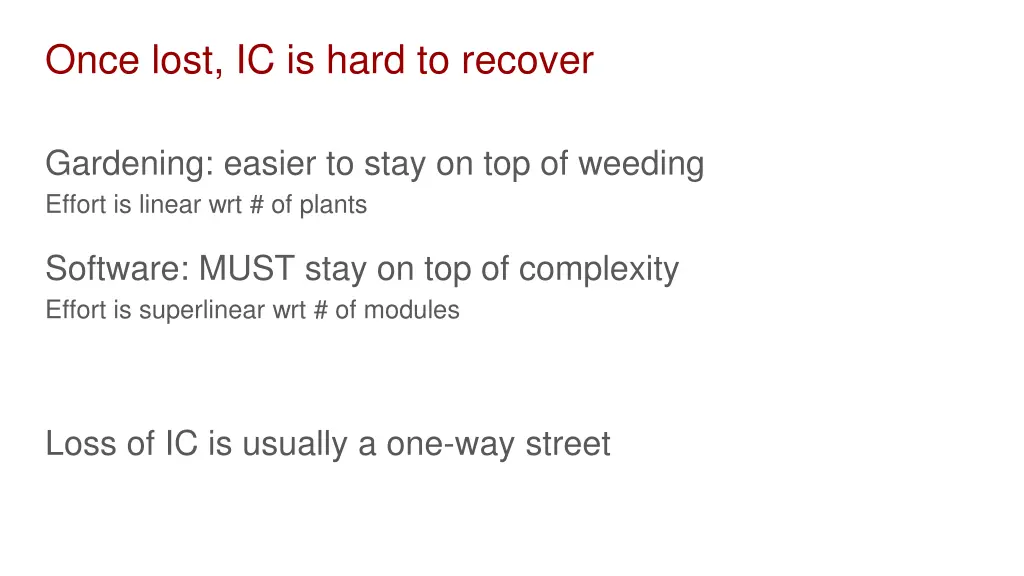 once lost ic is hard to recover