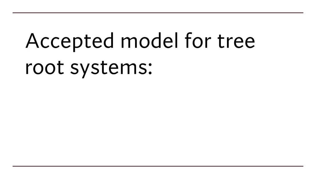 accepted model for tree root systems