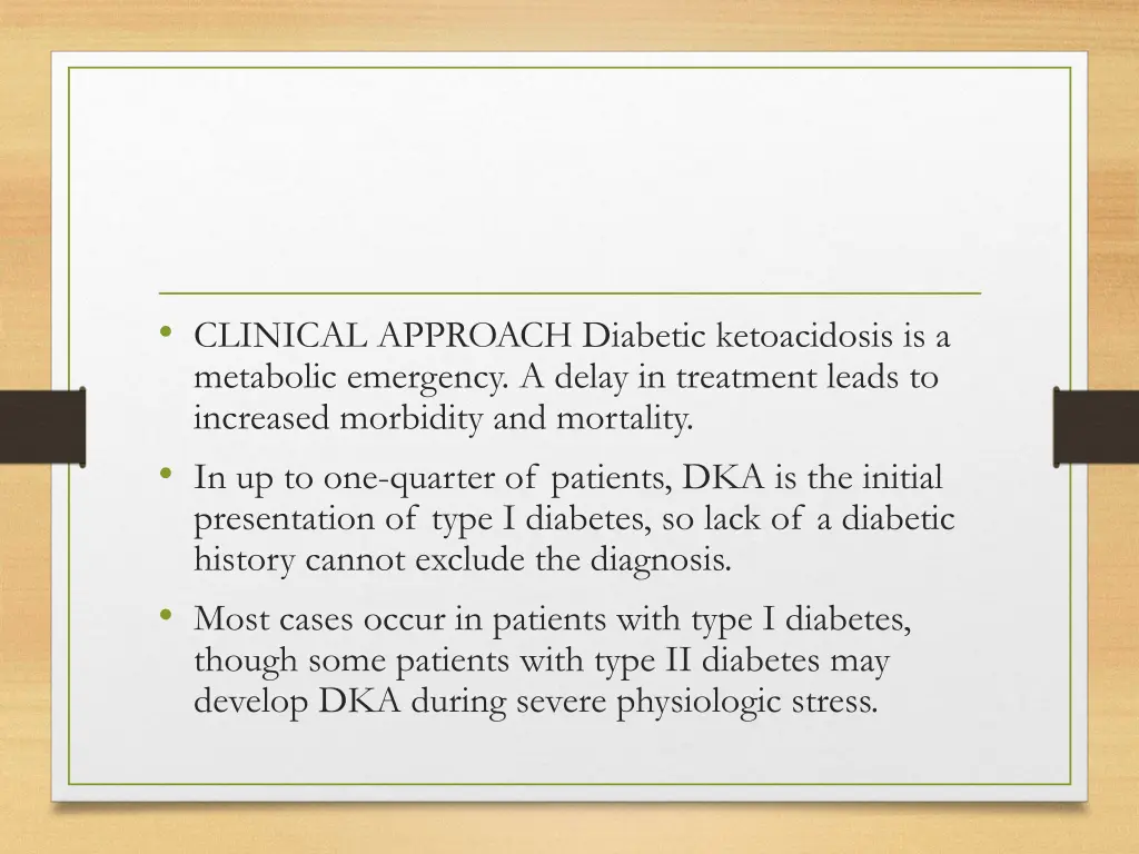 clinical approach diabetic ketoacidosis