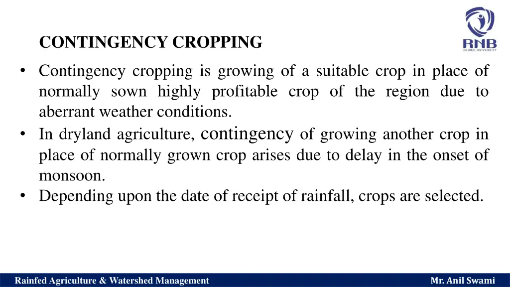 contingency cropping