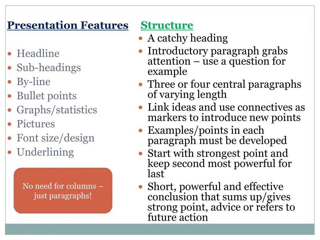 structure a catchy heading introductory paragraph