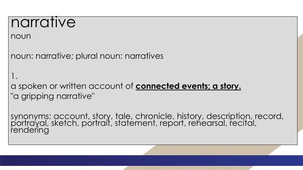 narrative noun