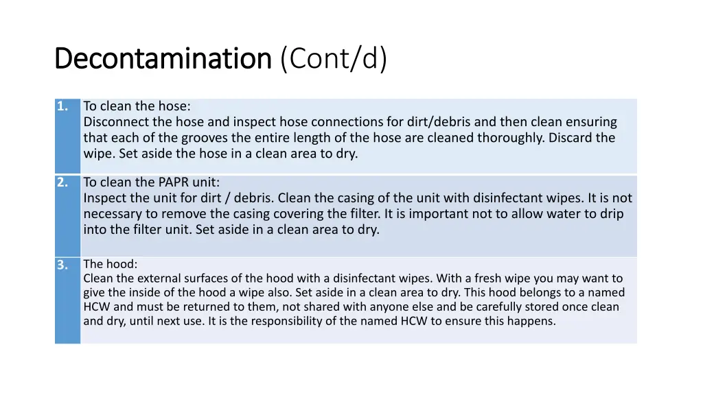 decontamination decontamination cont d