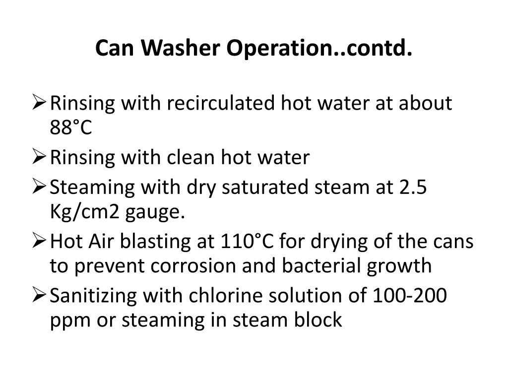 can washer operation contd