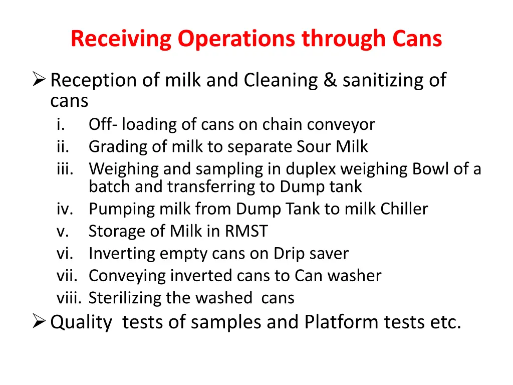 receiving operations through cans