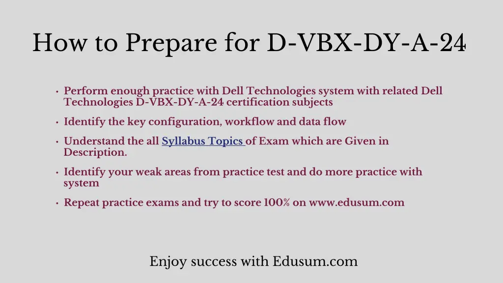 how to prepare for d vbx dy a 24