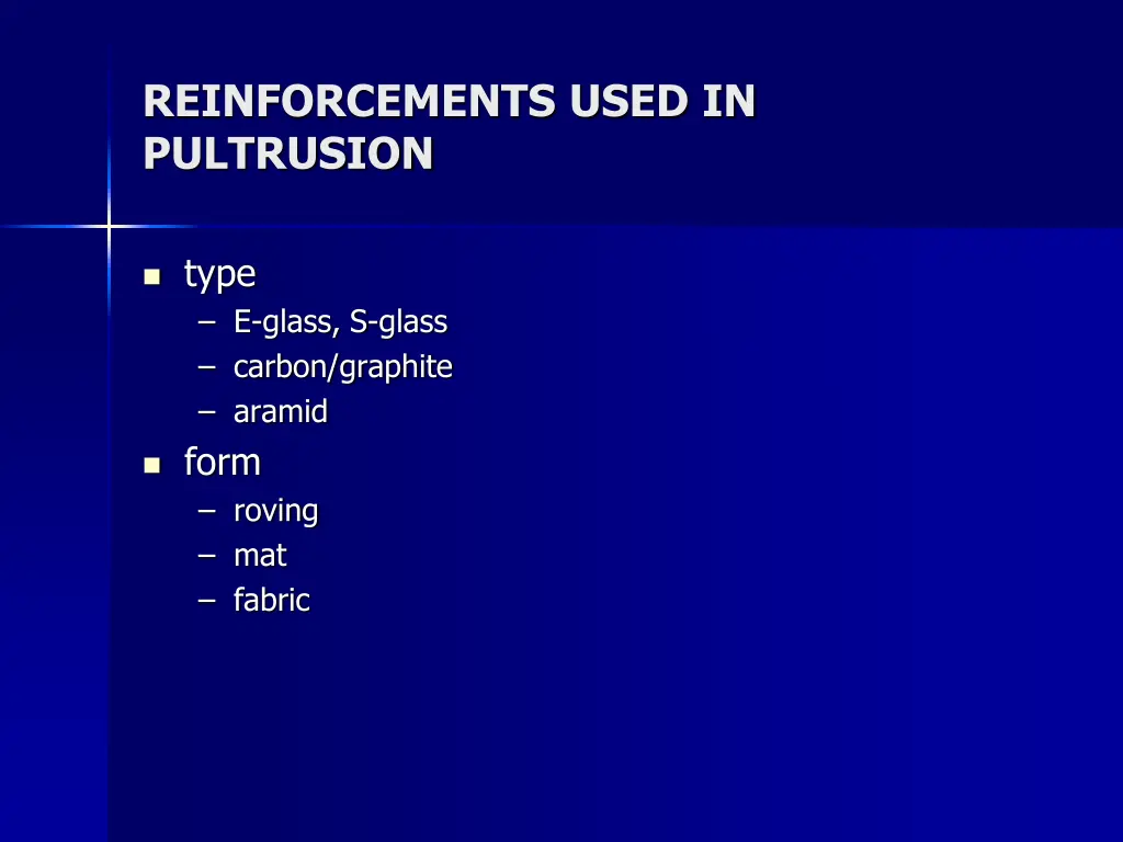 reinforcements used in pultrusion