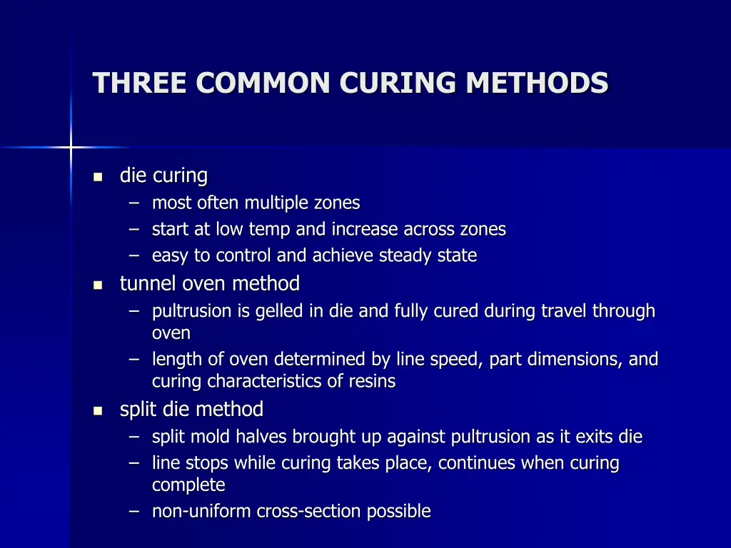 three common curing methods