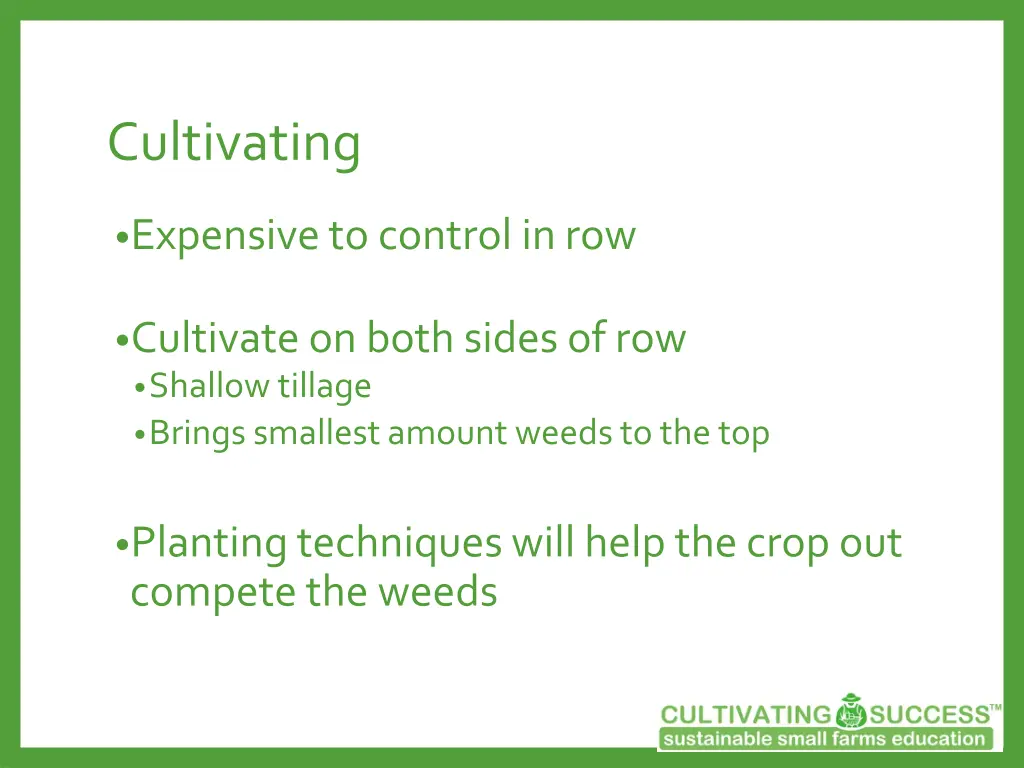 cultivating