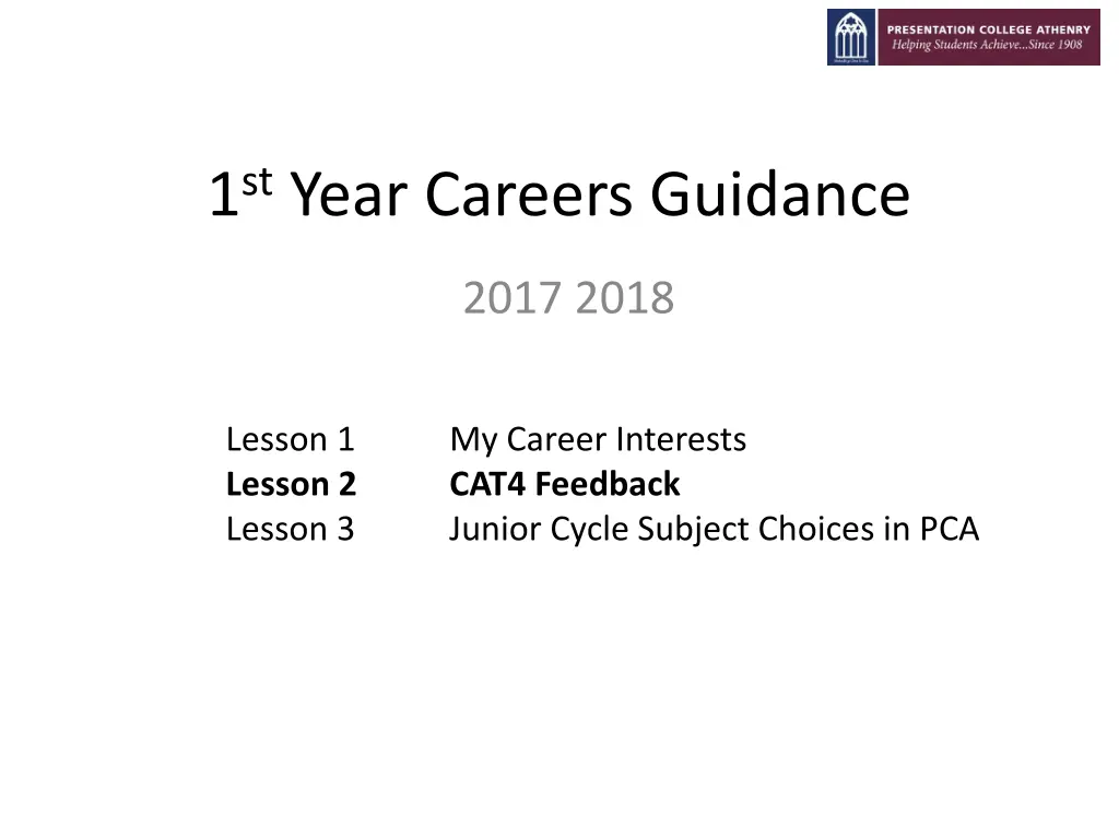 1 st year careers guidance 1