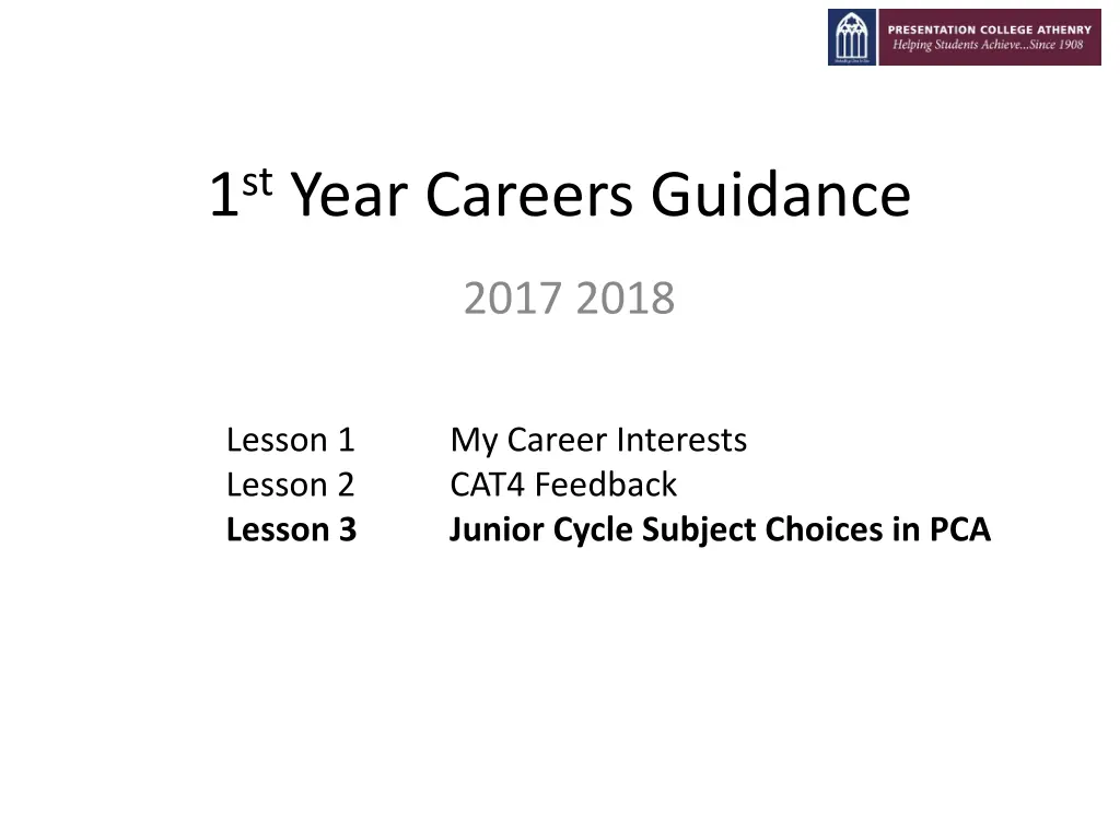 1 st year careers guidance 2