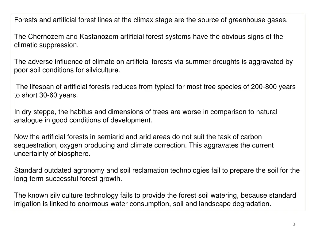 forests and artificial forest lines at the climax