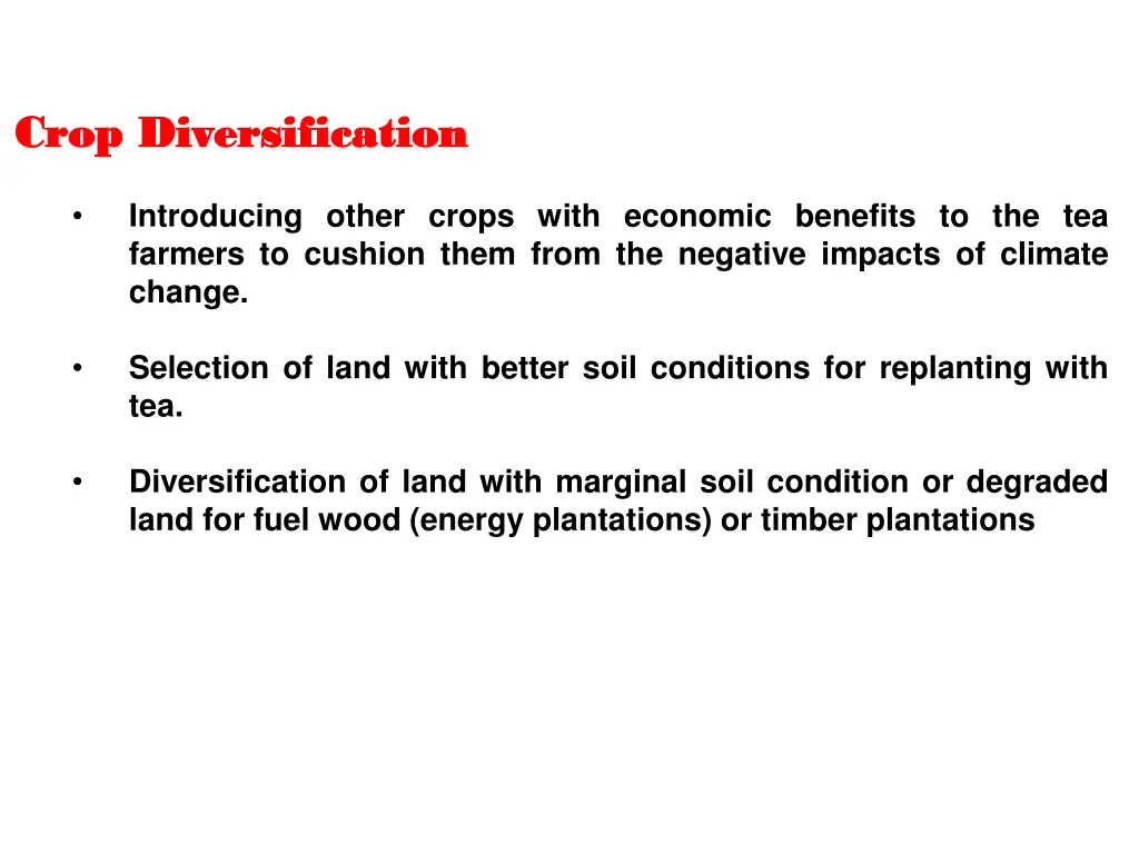 crop crop diversification diversification