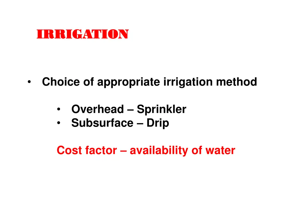 irrigation irrigation