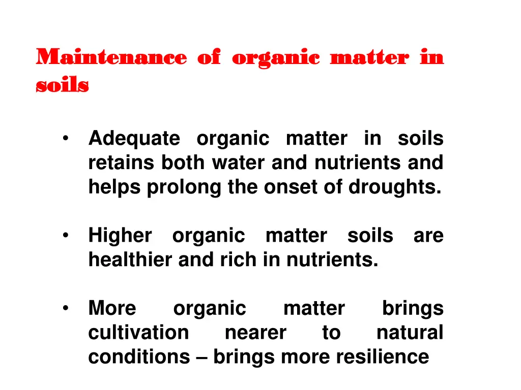 maintenance maintenance of soils soils