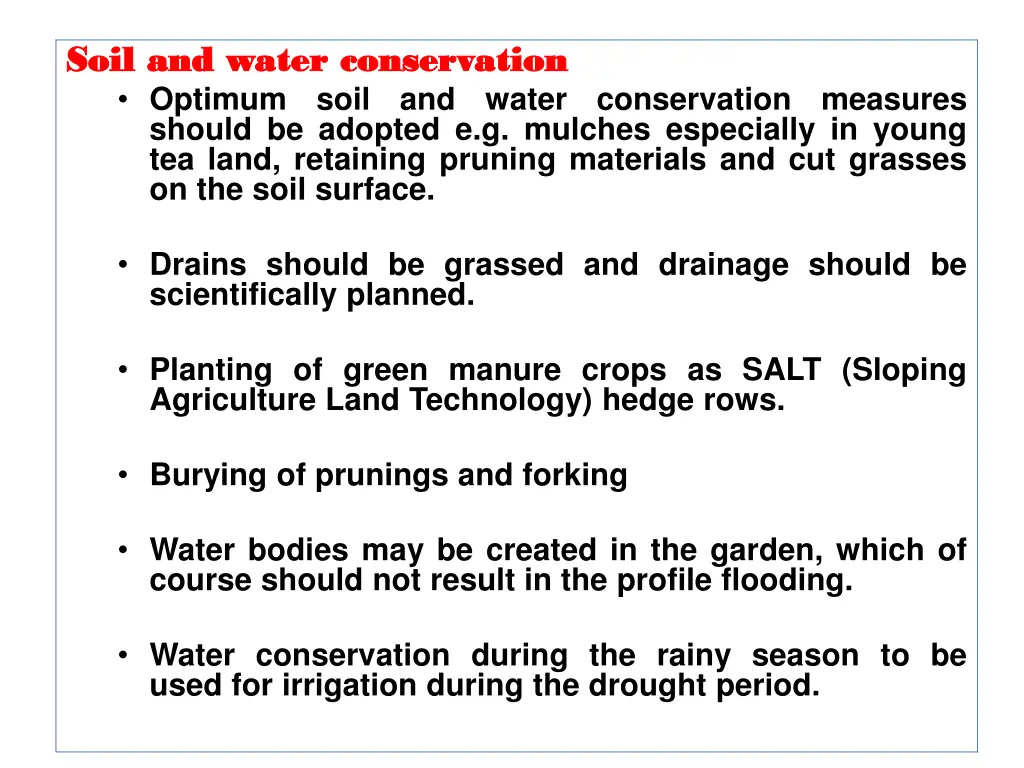 soil soil and optimum soil and water conservation