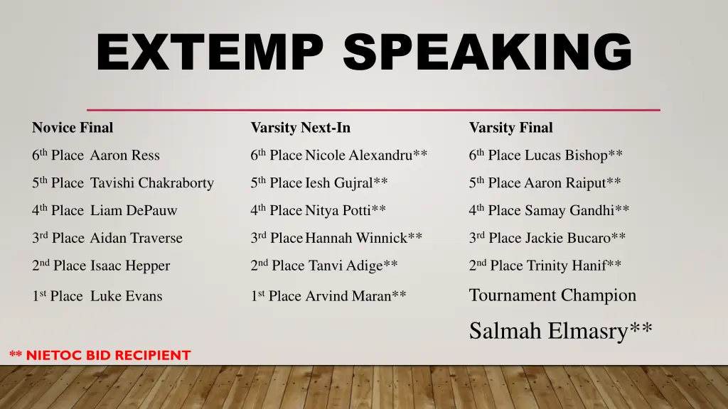 extemp speaking