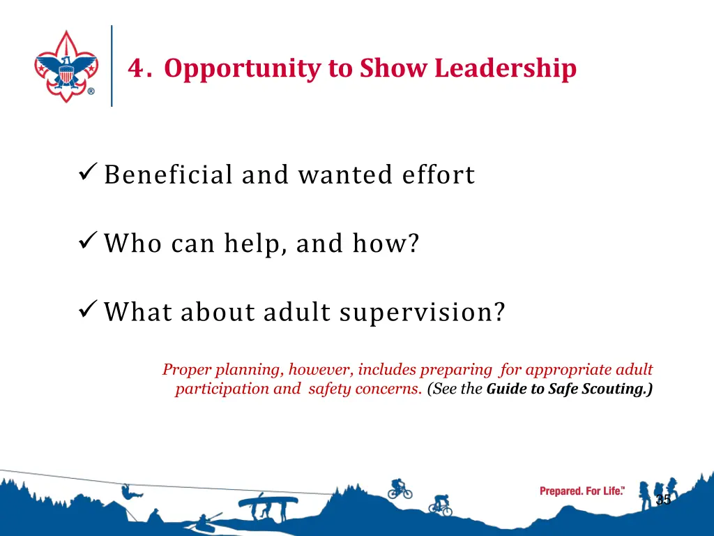 4 opportunity to show leadership