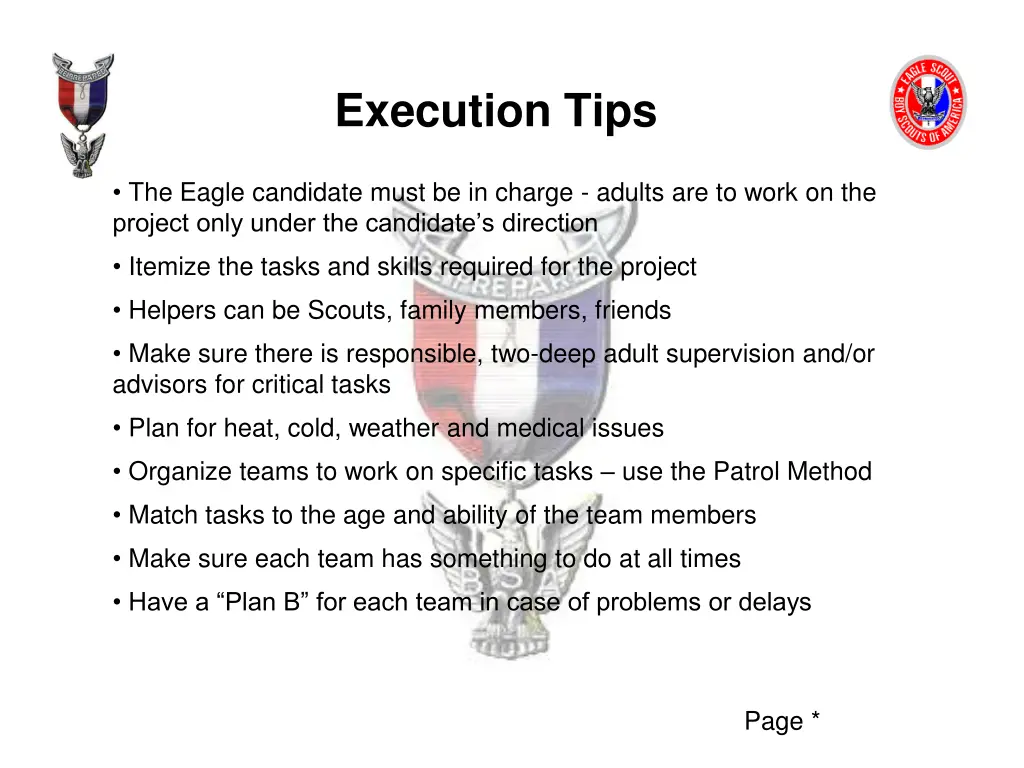 execution tips